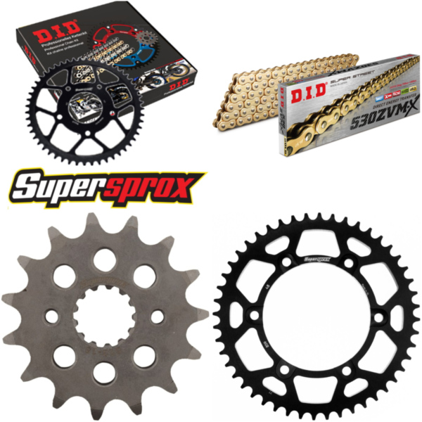 Chain Kit - ALU - black for: YAMAHA FZS600 Fazer /S 98-03 15-48-110 DID530ZVM-X(G&G) rivet