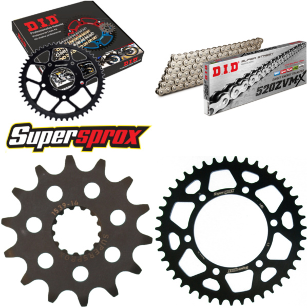 Chain Kit - ALU - black for: KAWASAKI EX250 R Ninja 08-15 14-43-106 DID520ZVM-X(S&S) endless