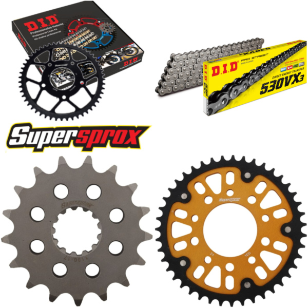 Chain Kit Stealth gold for: TRIUMPH Adventurer 900 96-01 17-43-114 DID530VX3 rivet