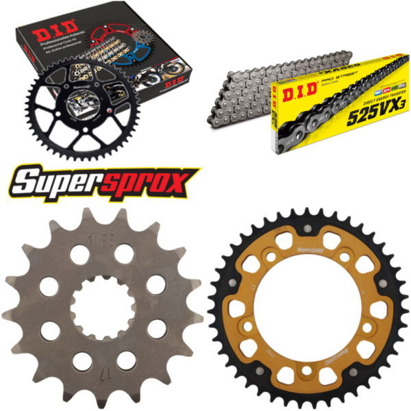 Chain Kit Stealth gold for: TRIUMPH T100 Bonneville 800 17-43-104 DID525VX3 rivet fitting for Triumph Bonneville T100 Centennial 800 908MD 2002, 34 PS, 25 kw