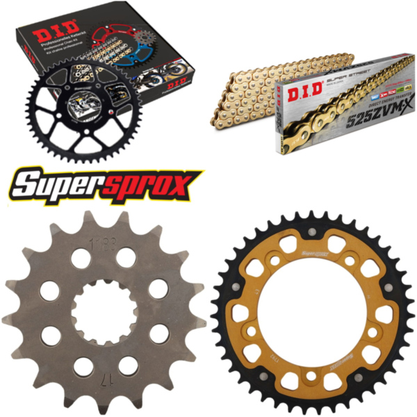 Chain Kit Stealth gold for: TRIUMPH T100 Bonneville 800 17-43-104 DID525ZVM-X(G&G) endless fitting for Triumph Bonneville T100 Centennial 800 908MD 2002, 34 PS, 25 kw