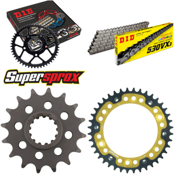 Chain Kit Stealth gold for: HONDA VTR1000 SP1 00-01 16-40-104 DID530VX3 rivet
