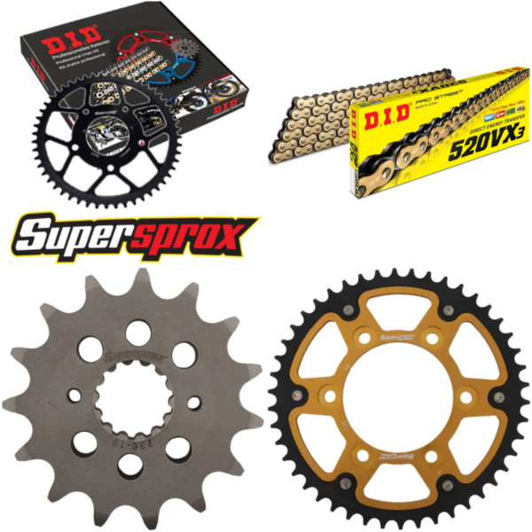 Chain Kit Stealth gold for: DUCATI 620 Monster Dark i.e. 15-46-106 DID520VX3(G&B) endless
