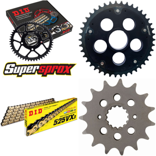 Chain Kit Stealth Edge black for: DUCATI 848 08-14 15-39-098 DID525VX3(G&B) rivet