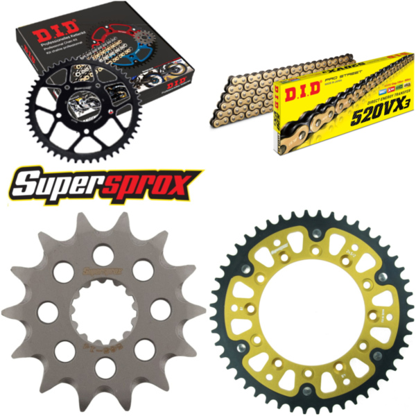 Chain Kit Stealth gold for: YAMAHA WR250 02-02/YZ250 02-07 14-48-114 DID520VX3(G&B) endless