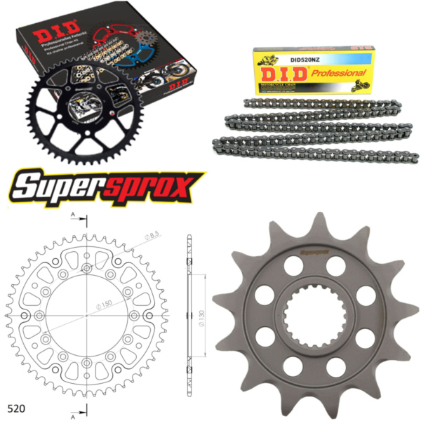 Chain Kit Stealth gold for: YAMAHA YZ250 F 05-09 13-49-114 DID520NZ Clip
