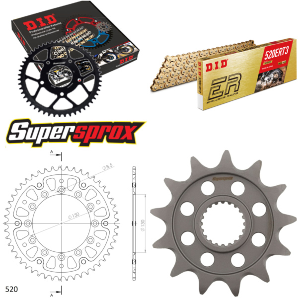 Chain Kit Stealth gold for: YAMAHA YZ250 F 05-09 13-49-114 DID520ERT2(G&G) Clip
