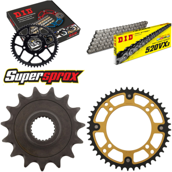 Kettensatz Stealth gold für: YAMAHA XT600 E 97-03 15-45-106 DID520VX3 Clip