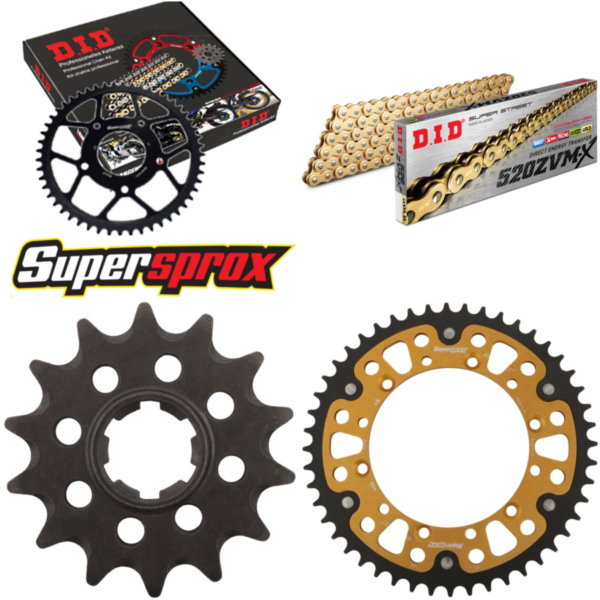 Kettensatz Stealth gold für: KAWASAKI KX500 86-86 14-48-114 DID520ZVM-X(G&G) Endlos