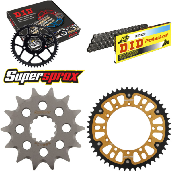 Chain Kit Stealth gold for: KAWASAKI KLX300 R 03-03 14-50-110 DID520 Clip