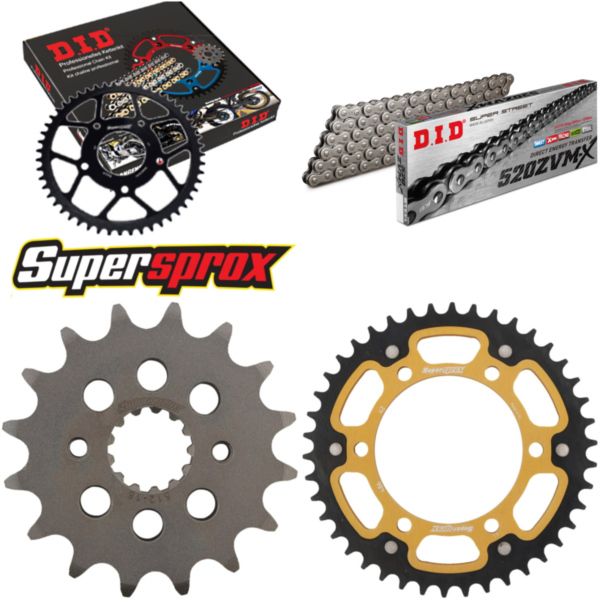 Chain Kit Stealth gold for: KAWASAKI GPZ500 S 87-93 16-42-104 DID520ZVM-X endless