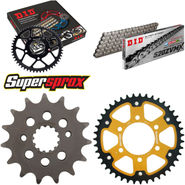Kettensatz Stealth gold für: KAWASAKI ZX-6R /RR 636 05-06 15-43-110 DID520ZVM-X Niet