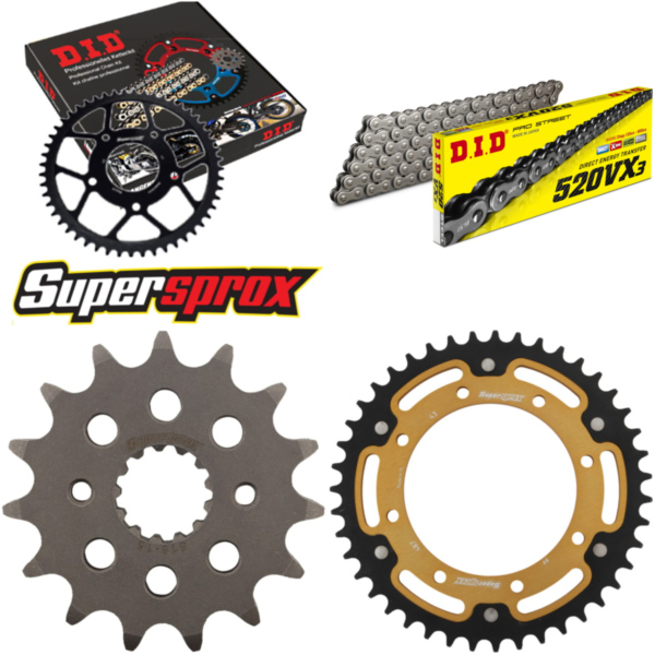 Chain Kit Stealth gold for: KAWASAKI KLR650 87-88/KLR650 15-43-106 DID520VX3 rivet