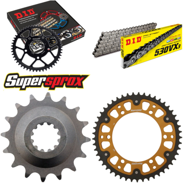 Kettensatz Stealth gold für: KAWASAKI GPZ750R 85-90 16-49-112 DID530VX3 Endlos