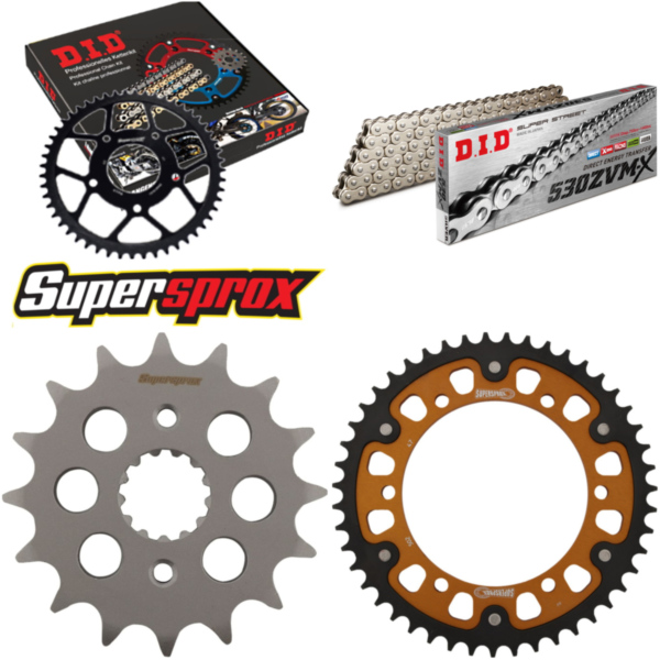 Chain Kit Stealth gold for: KAWASAKI GPX750R 87-90 16-47-110 DID530ZVM-X(S&S) rivet