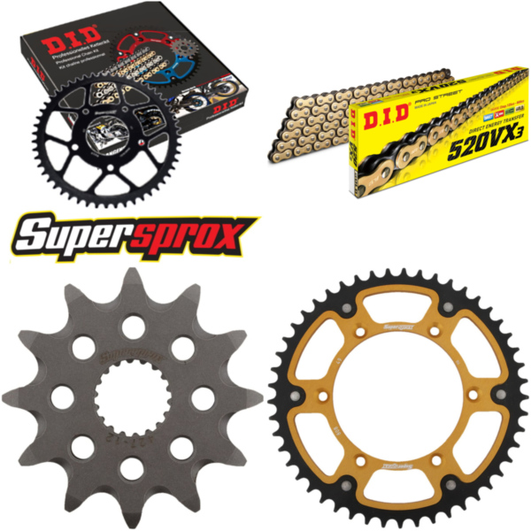 Chain Kit Stealth gold for: SUZUKI RM125 94-96 12-49-112 DID520VX3(G&B) Clip
