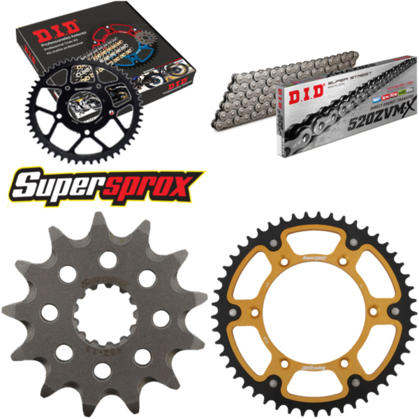 Chain Kit Stealth gold for: SUZUKI RM250 93-93/RMX250 89 13-49-116 DID520ZVM-X rivet