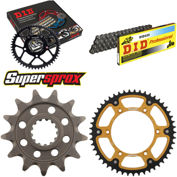 Chain Kit Stealth gold for: SUZUKI RM-Z 250 13-14 13-49-114 DID520 Clip