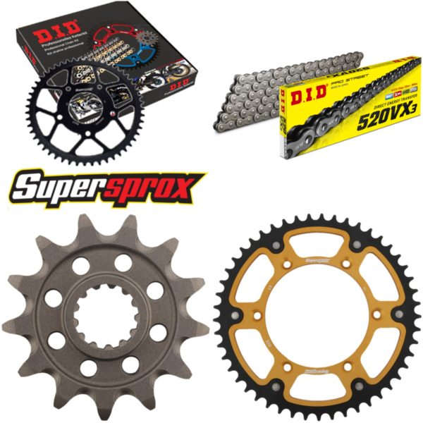 Chain Kit Stealth gold for: SUZUKI RM-Z 250 13-14 13-49-114 DID520VX3 rivet