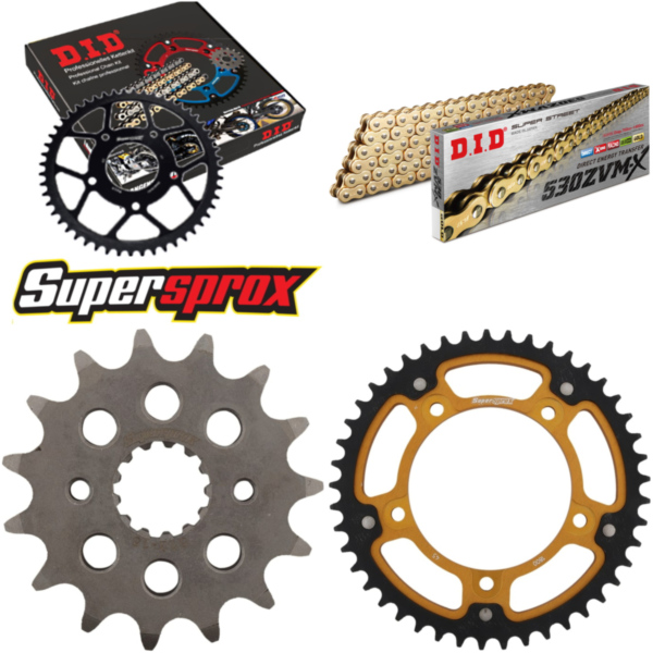 Kettensatz Stealth gold für: SUZUKI GSF1200 /N /S /A /SA 15-45-116 DID530ZVM-X(G&G) Endlos