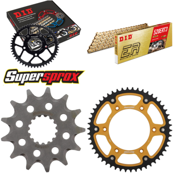 Kettensatz Stealth gold HUSA/für: KTM TE125 2T 12-13/TE12 13-50-118 DID520ERT2(G&G) Clip passend für Kawasaki GPZ  500 EX500D 1998, 60/50/34/27 PS, 44/37/25/20 kw
