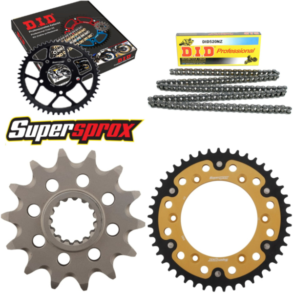 Chain Kit Stealth gold for: KTM SXC400 Tiainen Replica 9 14-45-118 DID520NZ Clip