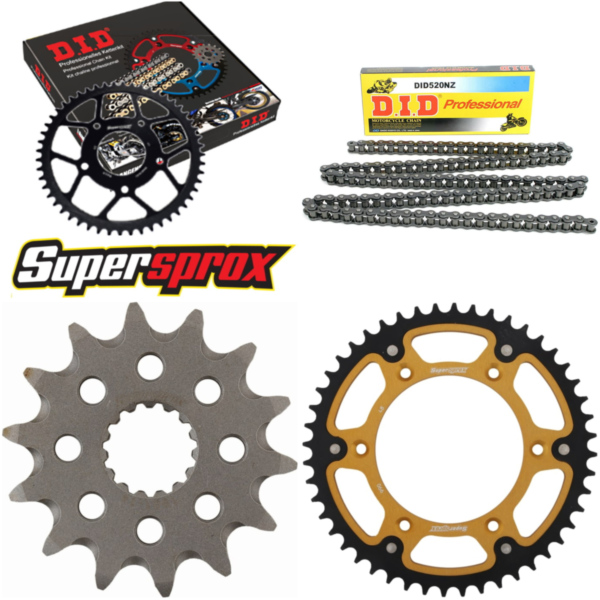 Kettensatz Stealth gold für: KTM SX150 15-15/EXC250 Racin 14-48-120 DID520NZ Clip