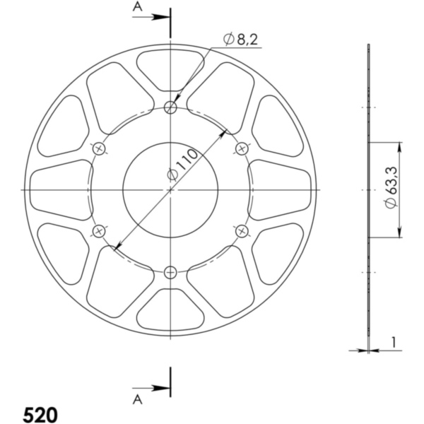 Edge-Disc Supersprox 520/44Z orange ACD90544ORG