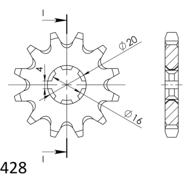 Front Sprocket Supersprox 428/12t 28200-11