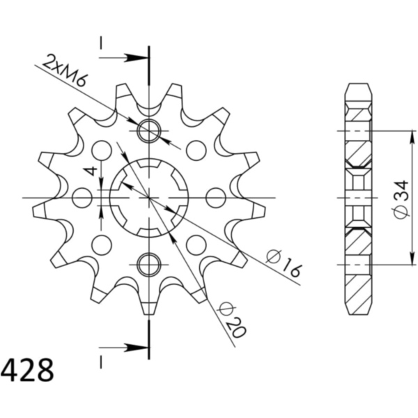Front Sprocket Supersprox 428/14t 28200-14