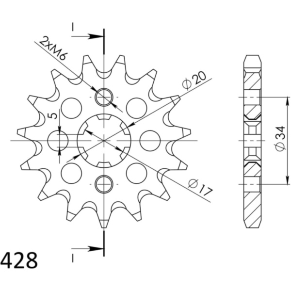 Front Sprocket Supersprox 428/16t 26200-16 fitting for Kymco Meteorit  125  1997, 