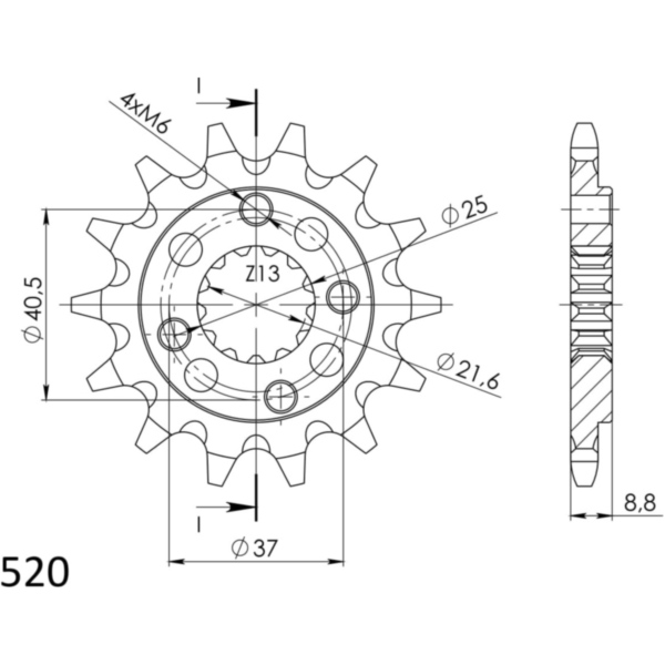 Front Sprocket Supersprox 520/15t 20510-15