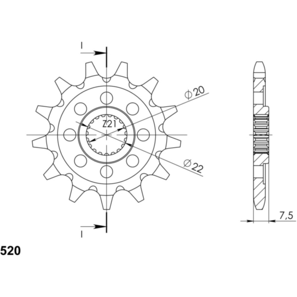 Front Sprocket Supersprox 520/13t 20208-13