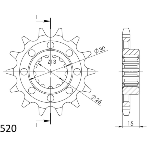 Front Sprocket Supersprox 520/14t 61801-14