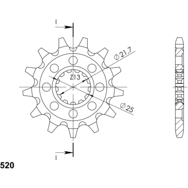 Front Sprocket Supersprox 520/13t 24312-13 fitting for Kawasaki KX  450 KX450DDA 2008, 