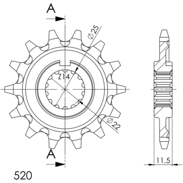 Front Sprocket Supersprox 520/14t 20192-14