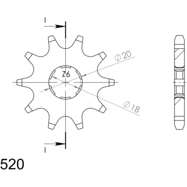 Front Sprocket Supersprox 520/10t 94305-10 fitting for Gas Gas TX  200  1997, 