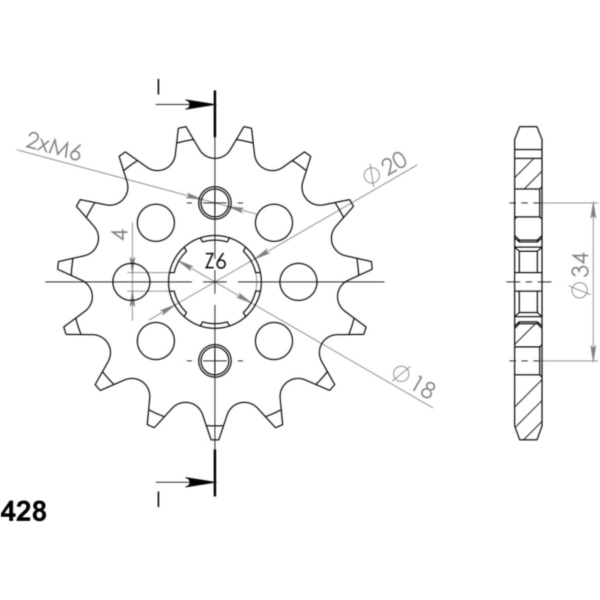 Ritzel Supersprox 428/15Z 20200-15