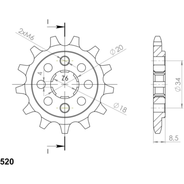 Front Sprocket Supersprox 520/15t 20317-15