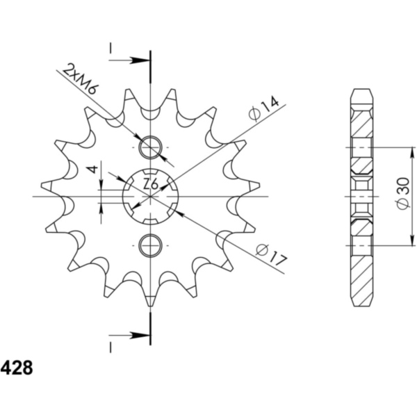 Front Sprocket Supersprox 428/14t 22110-14