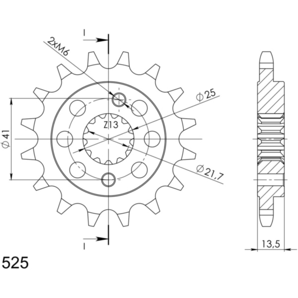 Front Sprocket Supersprox 525/17t