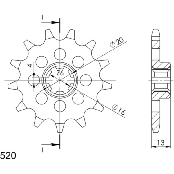 Front Sprocket Supersprox 520/13t 94214-13