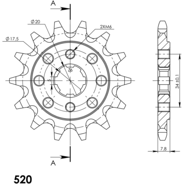 Ritzel Supersprox 520/14Z 20305-14