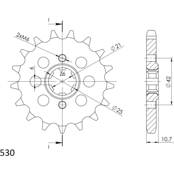 Front Sprocket Supersprox 530/16t 20505-16