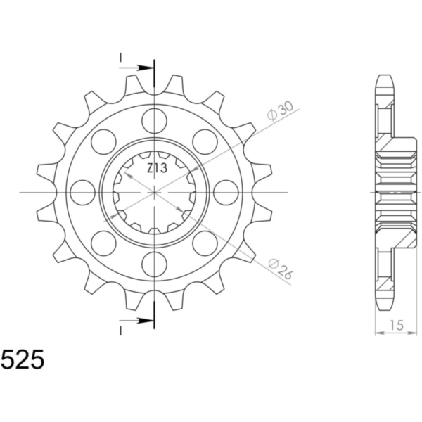 Front Sprocket Supersprox 525/15t 61800-15