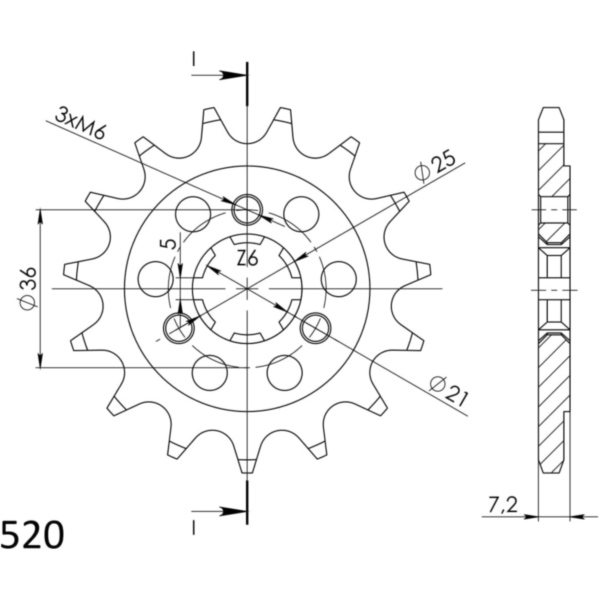 Front Sprocket Supersprox 520/15t 22503-15