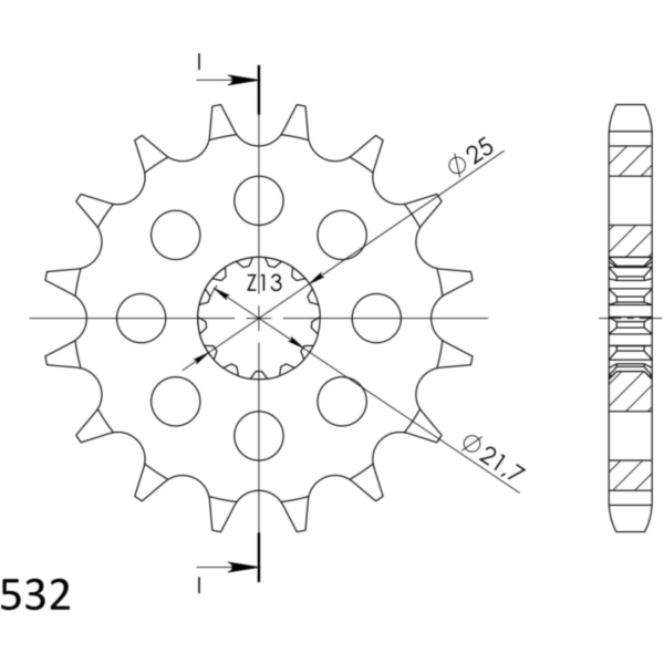 Front Sprocket Supersprox 532/17t 22800-17