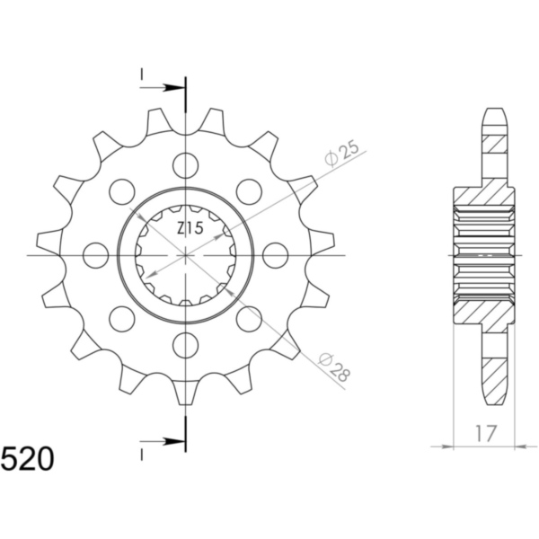 Front Sprocket Supersprox 520/16t 52625-16