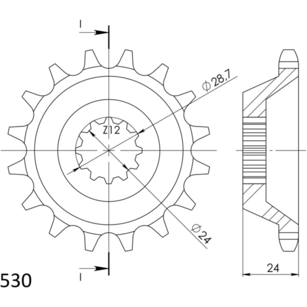Front Sprocket Supersprox 530/15t 24806-15