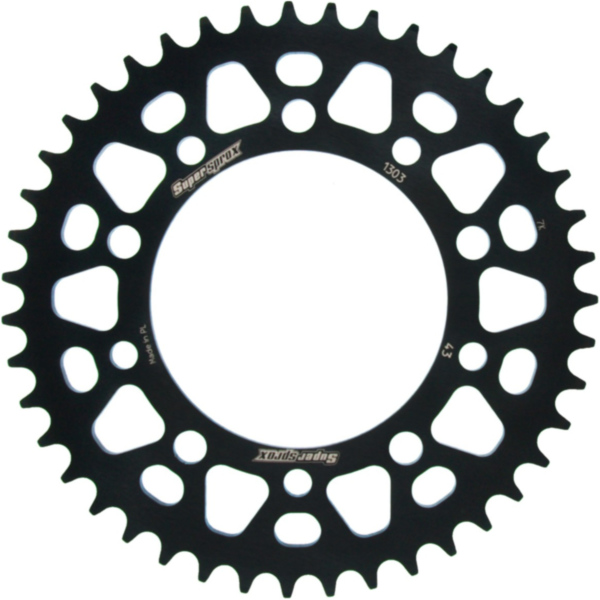 Alu-Rear Sprocket / Chain Wheel Supersprox 520/43t black 11509AK43 fitting for Honda VFR  800 RC46A 2008, 109 PS, 80 kw